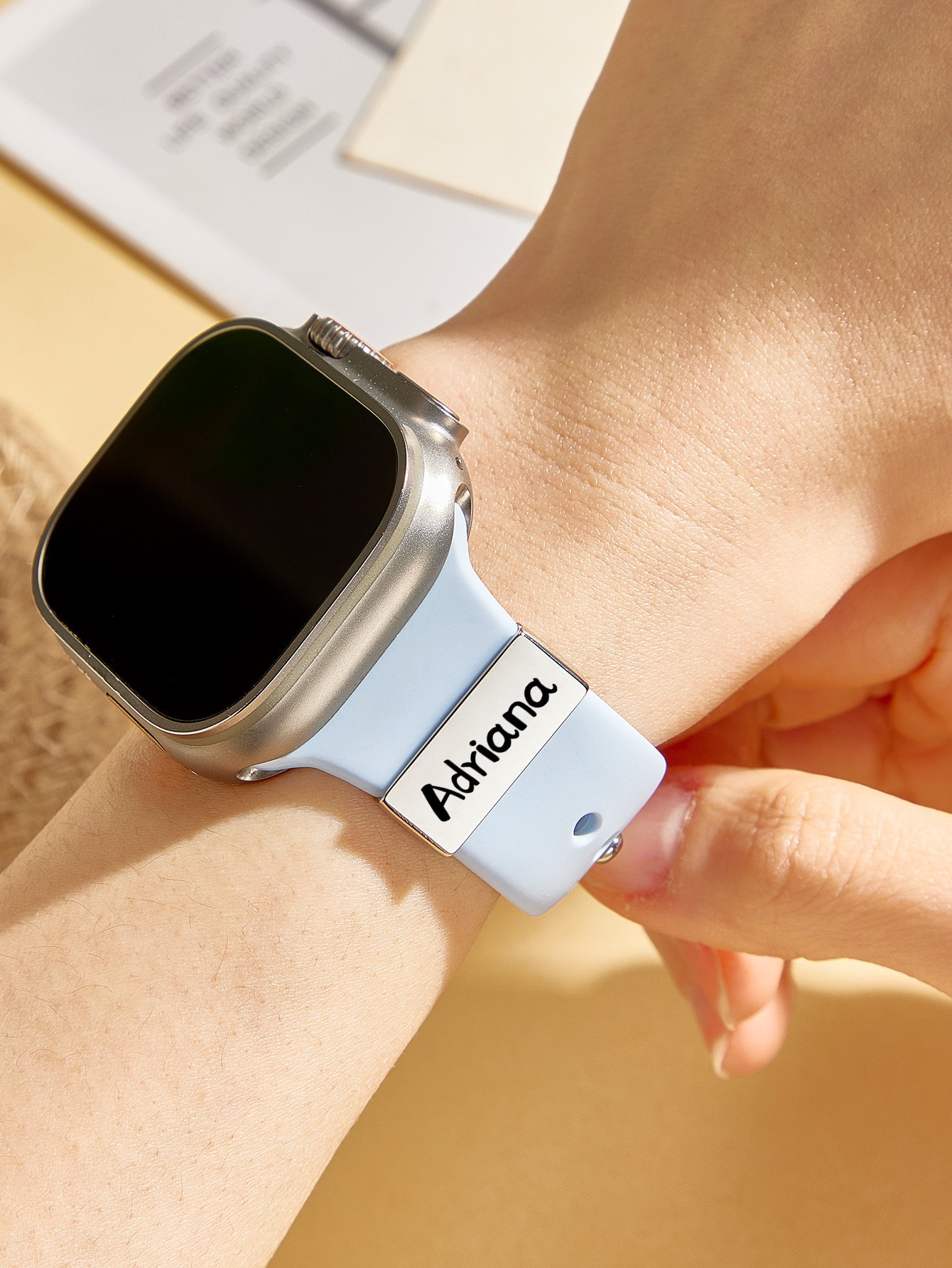 Personalized Watch Band Name Charm, Smart Watch Charm, Hand Stamped Personalized Gift, Nurse Week Graduation Gift Name