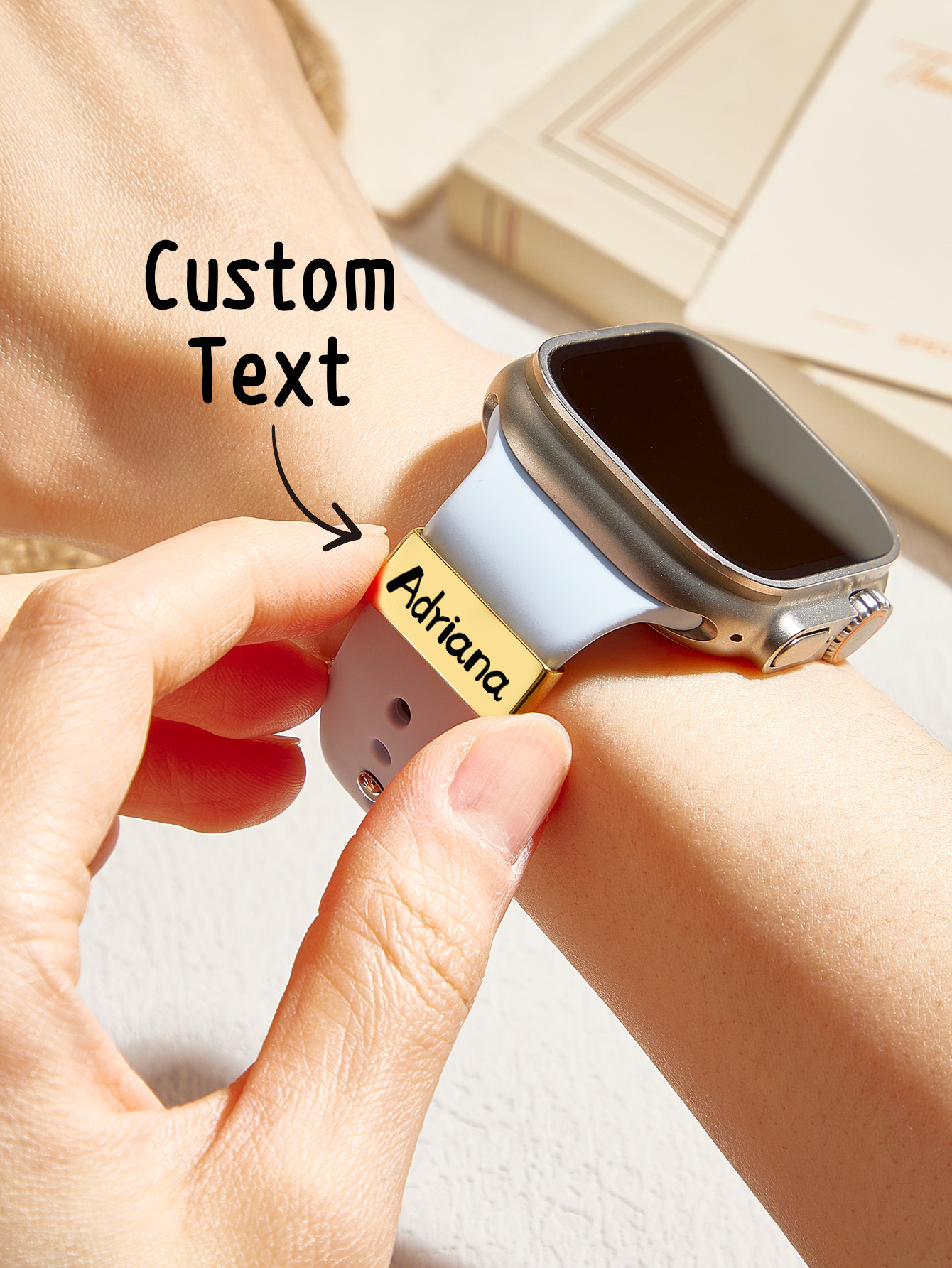 Personalized Watch Band Name Charm, Smart Watch Charm, Hand Stamped Personalized Gift, Nurse Week Graduation Gift Name