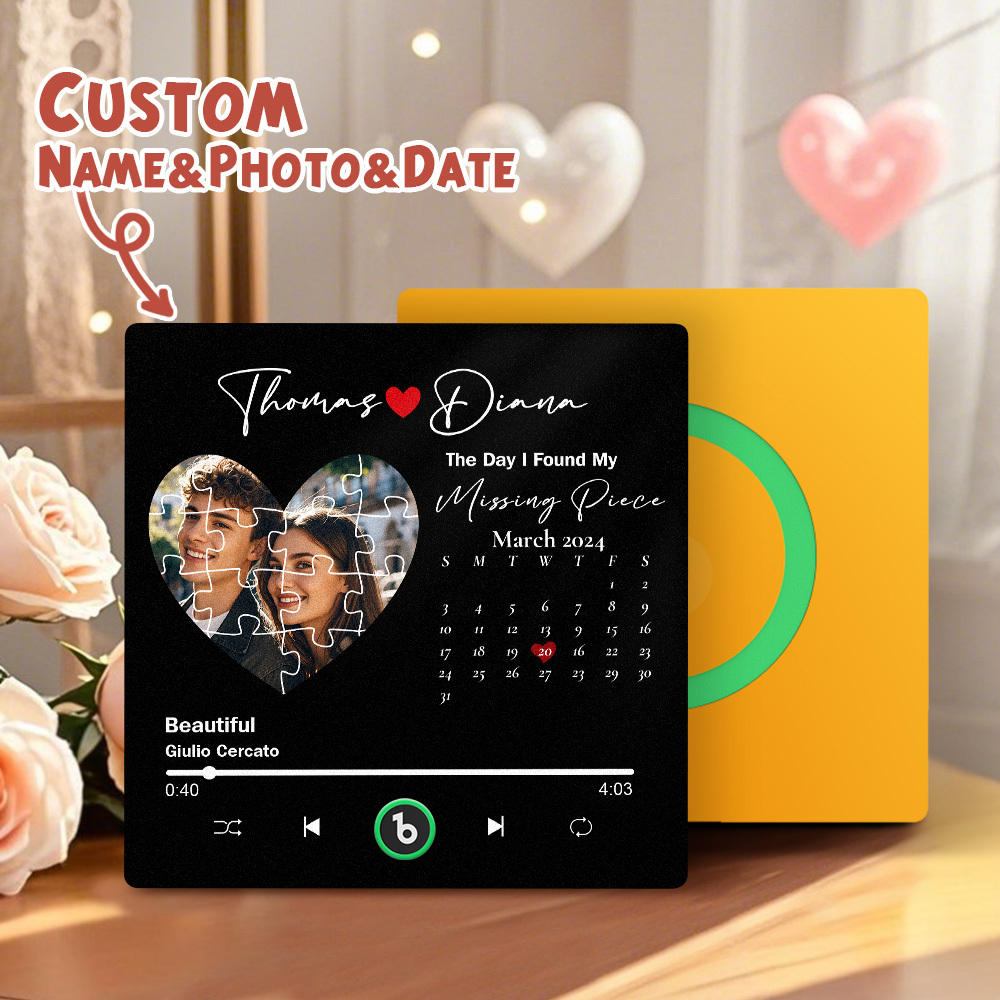 Custom Music Fridge Magnets Custom Music Fridge Magnet Colorful Frame Album Fridge Magnet Can Play Songs Gift for Lover - MyMoonLampUk