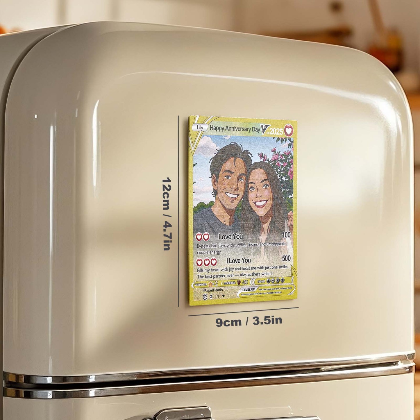 Personalized Cartoon Fridge Magnet with Your Photo Couple Poke Card Magnet Cute Gift Idea - MyMoonLampUk