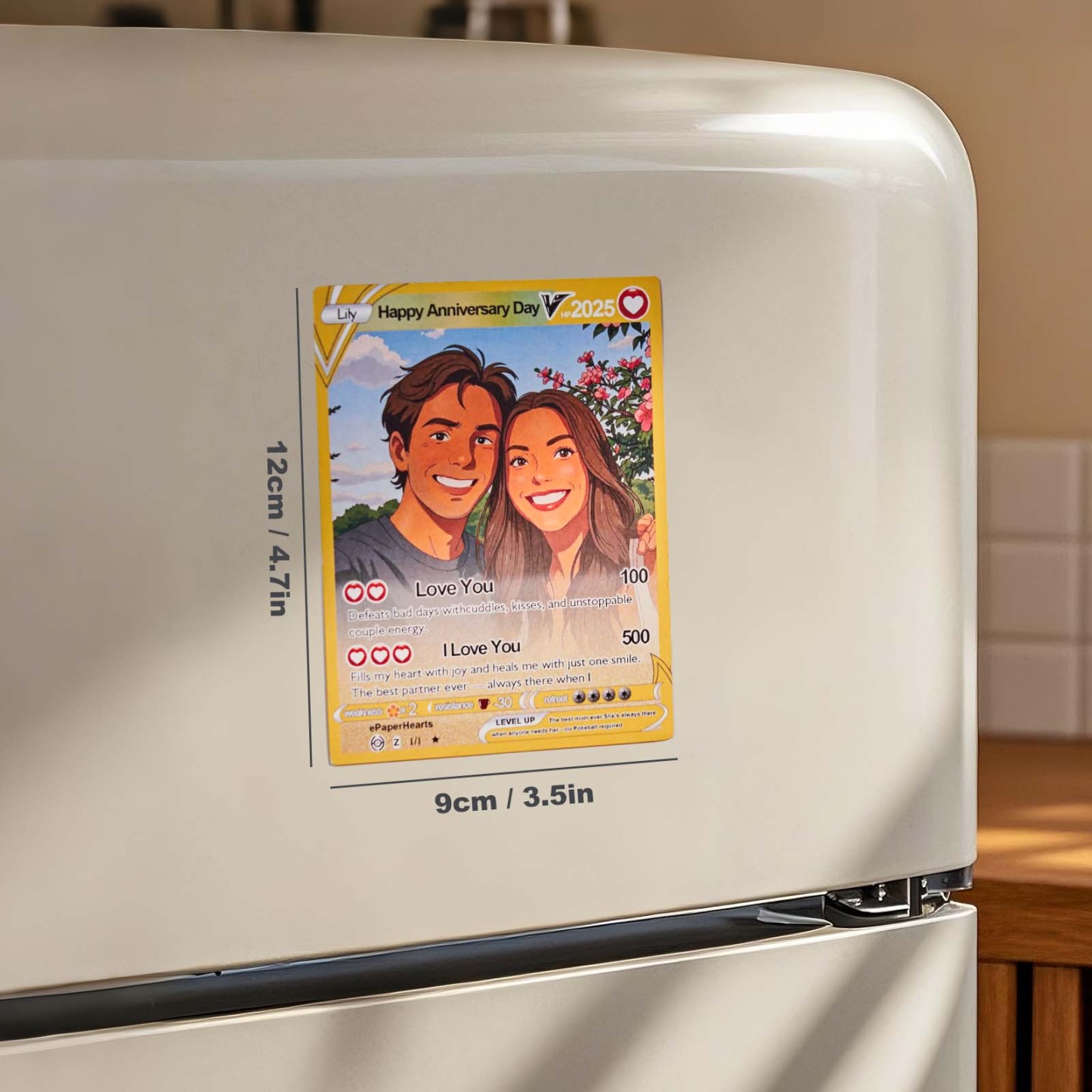 Personalized Cartoon Fridge Magnet with Your Photo Couple Poke Card Magnet Cute Gift Idea - MyMoonLampUk