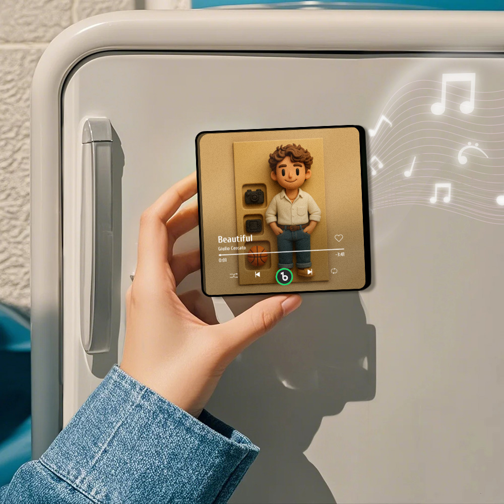 Fully Body Custom Action Figure Portraits Music Fridge Magnet Personalized Clay Style Photo Frame - MyMoonLampUk