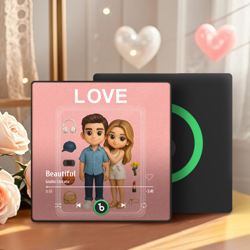 Fully Body Custom Action Figure Portraits Music Fridge Magnet Personalized Photo Frame Gift for Couples - MyMoonLampUk