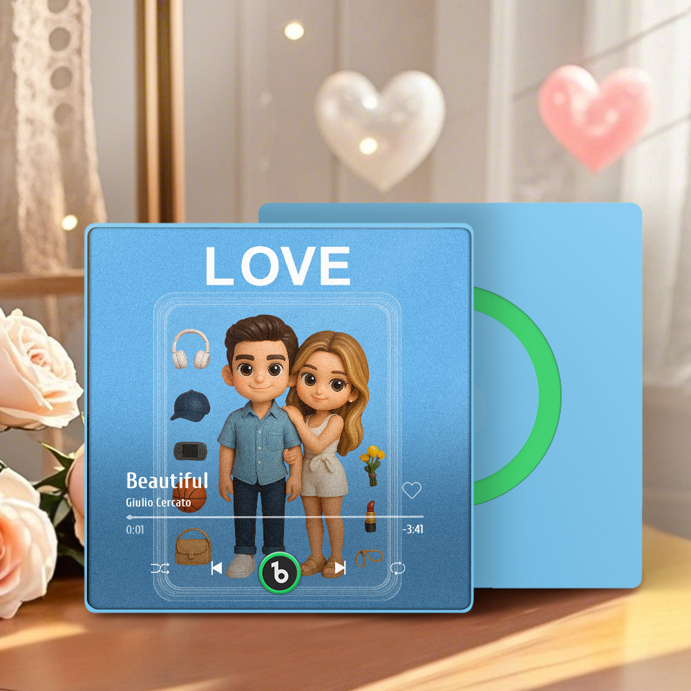 Fully Body Custom Action Figure Portraits Music Fridge Magnet Personalized Photo Frame Gift for Couples - MyMoonLampUk