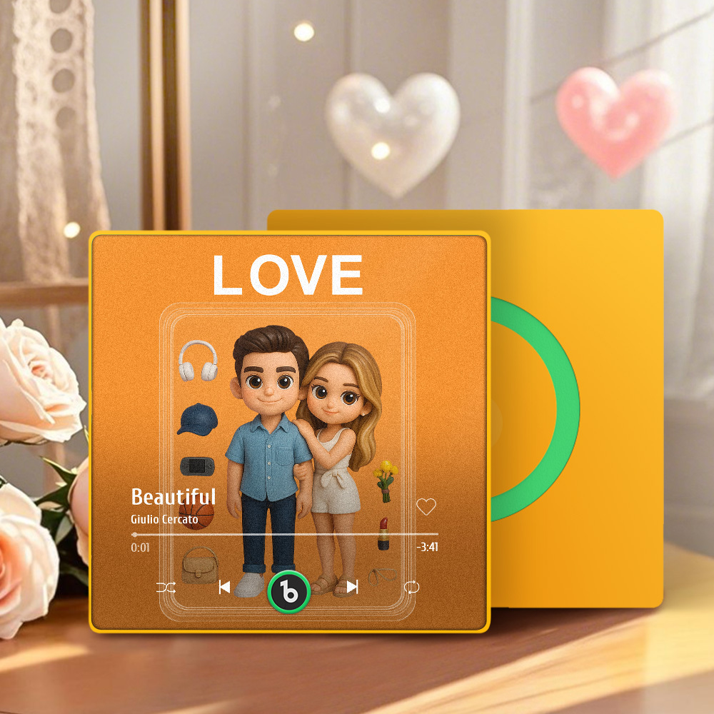 Fully Body Custom Action Figure Portraits Music Fridge Magnet Personalized Photo Frame Gift for Couples - MyMoonLampUk