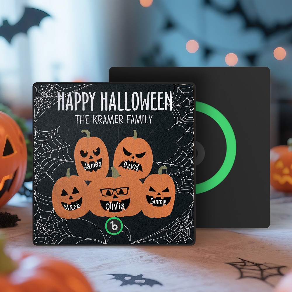Custom Pumpkin Face and Name Music Fridge Magnet Personalized Halloween Pumpkin Family Fridge Magnet Halloween Gift - MyMoonLampUk