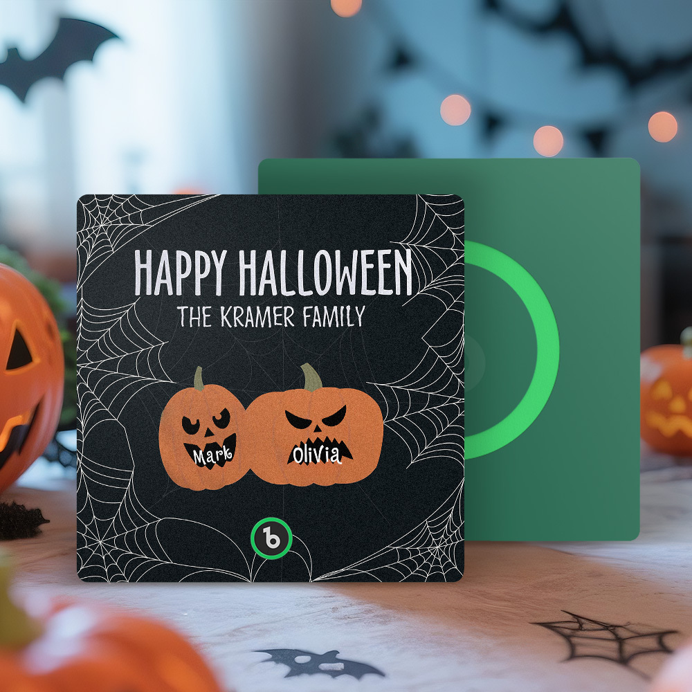 Custom Pumpkin Face and Name Music Fridge Magnet Personalized Halloween Pumpkin Family Fridge Magnet Halloween Gift - MyMoonLampUk