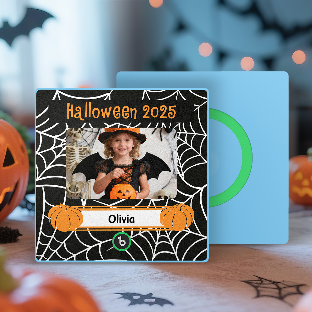 Custom Photo and Names Halloween Music Fridge Magnet Personalized Photo Frame - MyMoonLampUk