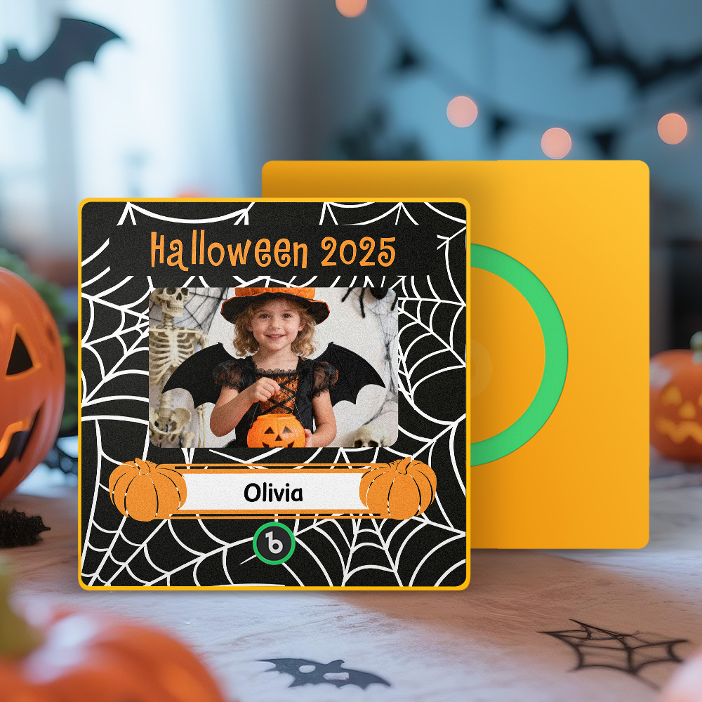 Custom Photo and Names Halloween Music Fridge Magnet Personalized Photo Frame - MyMoonLampUk