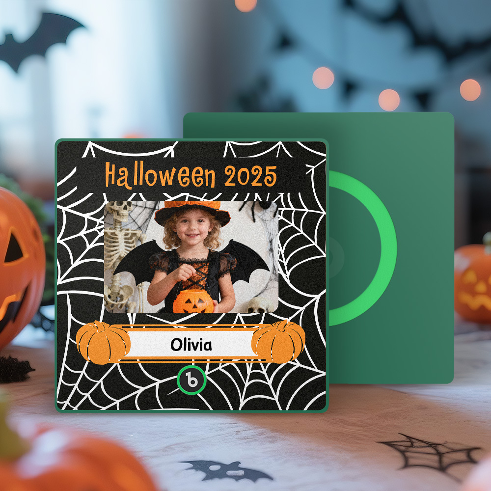 Custom Photo and Names Halloween Music Fridge Magnet Personalized Photo Frame - MyMoonLampUk