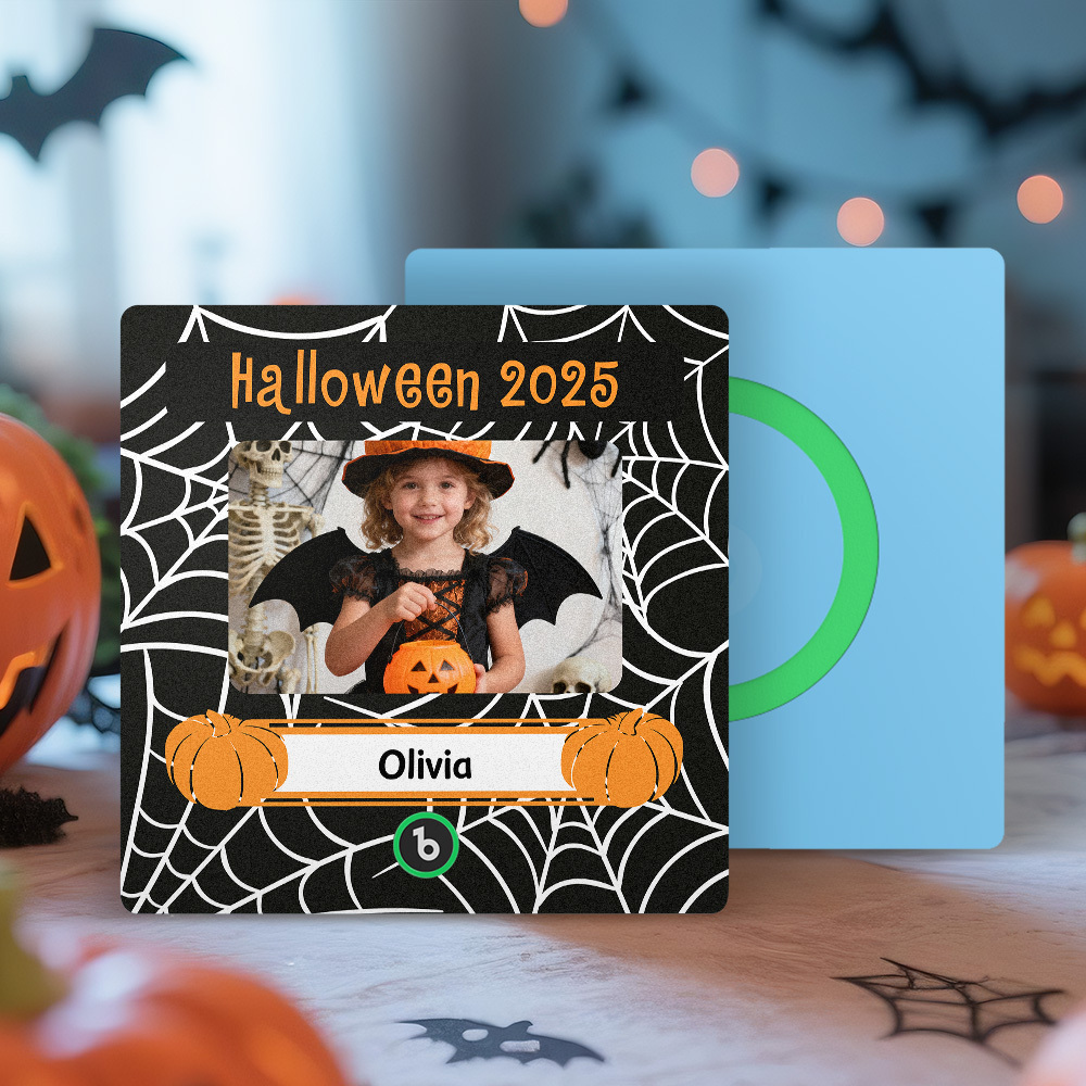 Custom Photo and Names Halloween Music Fridge Magnet Personalized Photo Frame - MyMoonLampUk