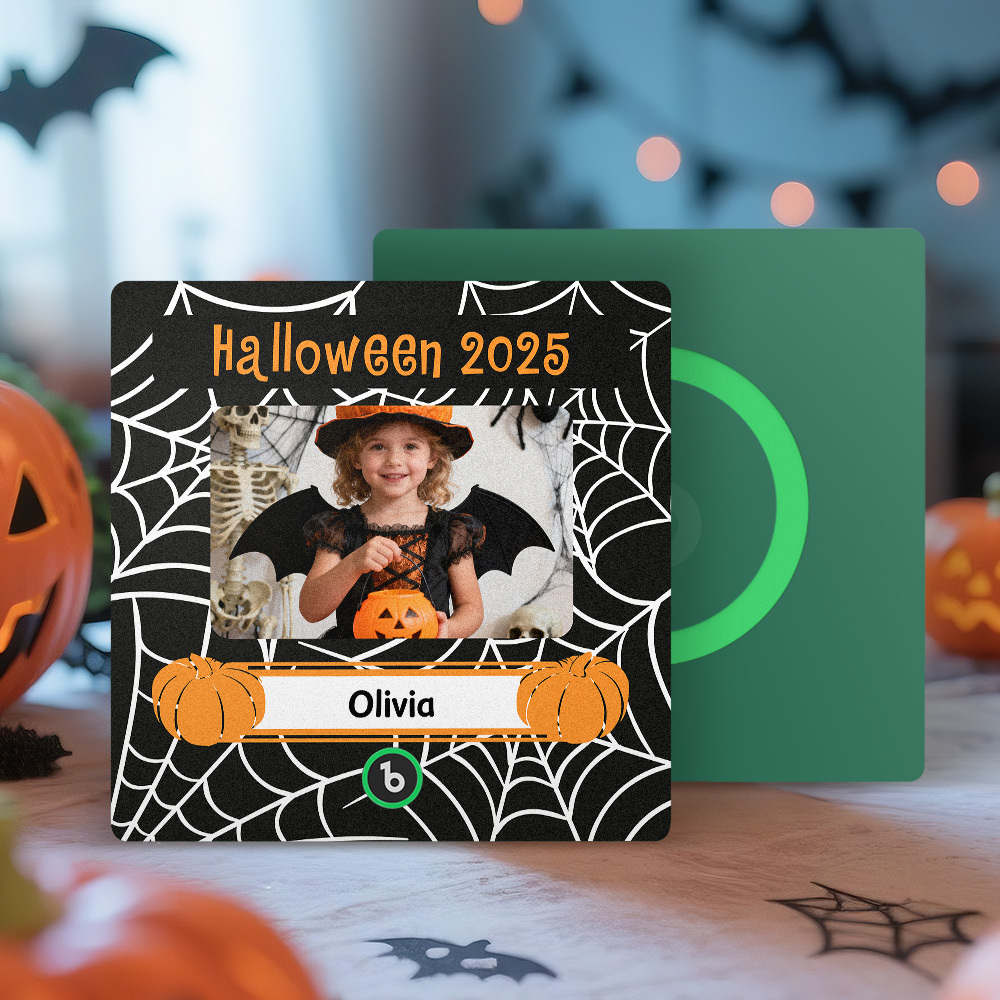 Custom Photo and Names Halloween Music Fridge Magnet Personalized Photo Frame - MyMoonLampUk
