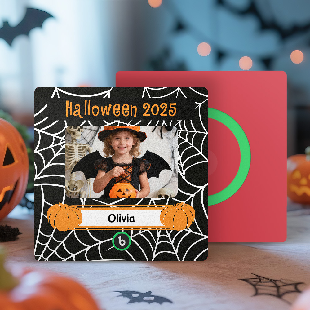 Custom Photo and Names Halloween Music Fridge Magnet Personalized Photo Frame - MyMoonLampUk
