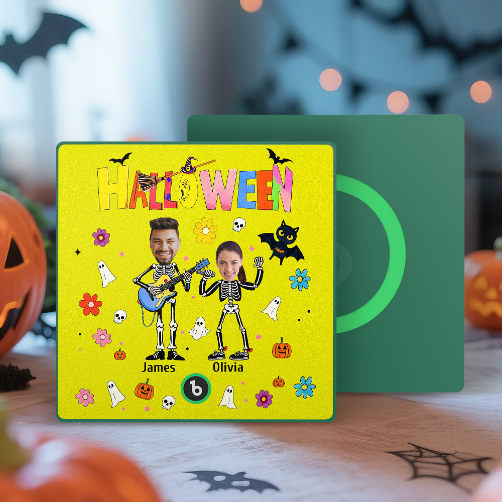 Halloween Fridge Magnet Custom Photos and Names Music Fridge Magnet Personalized Your Own Face Name Fridge Magnet Family Gift - MyMoonLampUk