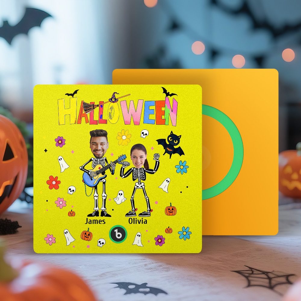 Halloween Fridge Magnet Custom Photos and Names Music Fridge Magnet Personalized Your Own Face Name Fridge Magnet Family Gift - MyMoonLampUk