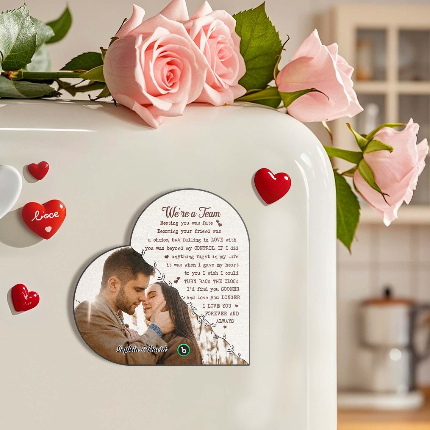 Custom Heart Frame Music Fridge Magnet Custom Album Fridge Magnet Music Wall Photo Sticker - MyMoonLampUk