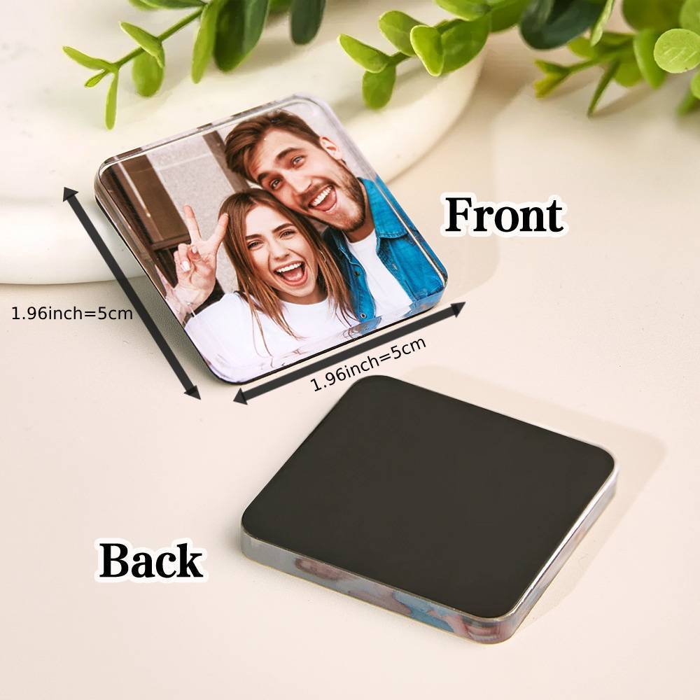 Personalized Photo Fridge Magnetic Acrylic Square Refrigerator Magnet Home Decor - MyMoonLampUk