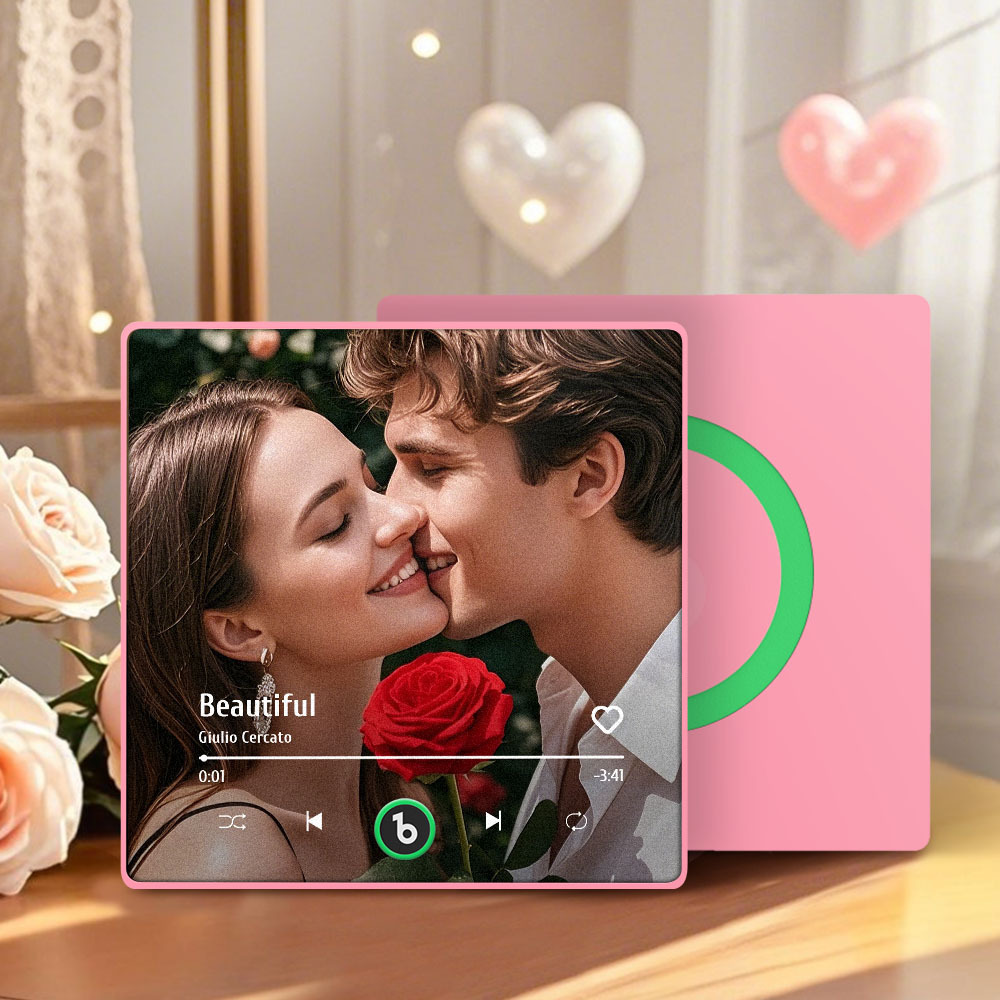 Custom Music Fridge Magnet Amour Pink New Valentine'S Day Limited 4.0 Upgraded Version Music Wall Sticker Photo Sticker Play Music Without Mobile Phone Various Styles Couple Gift - MyMoonLampUk