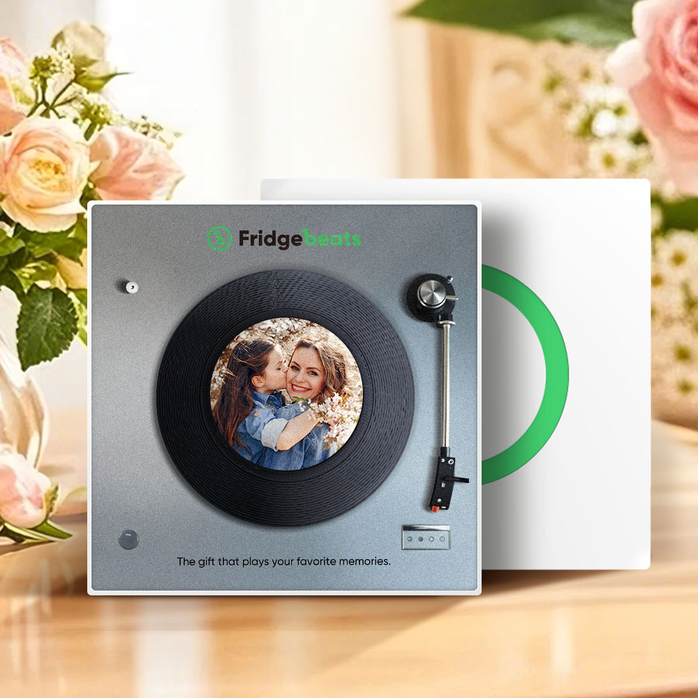Father's Day Gift Custom Music & Photo Fridge Magnet Can Customize 1-6 Vinyl and Songs - MyMoonLampUk