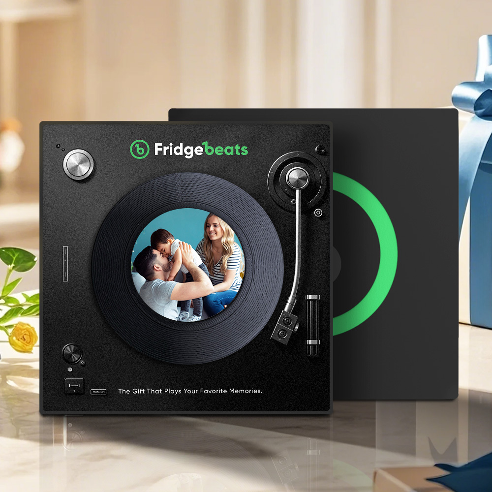 Father's Day Gift Custom Music & Photo Fridge Magnet Can Customize 1-6 Vinyl and Songs - MyMoonLampUk