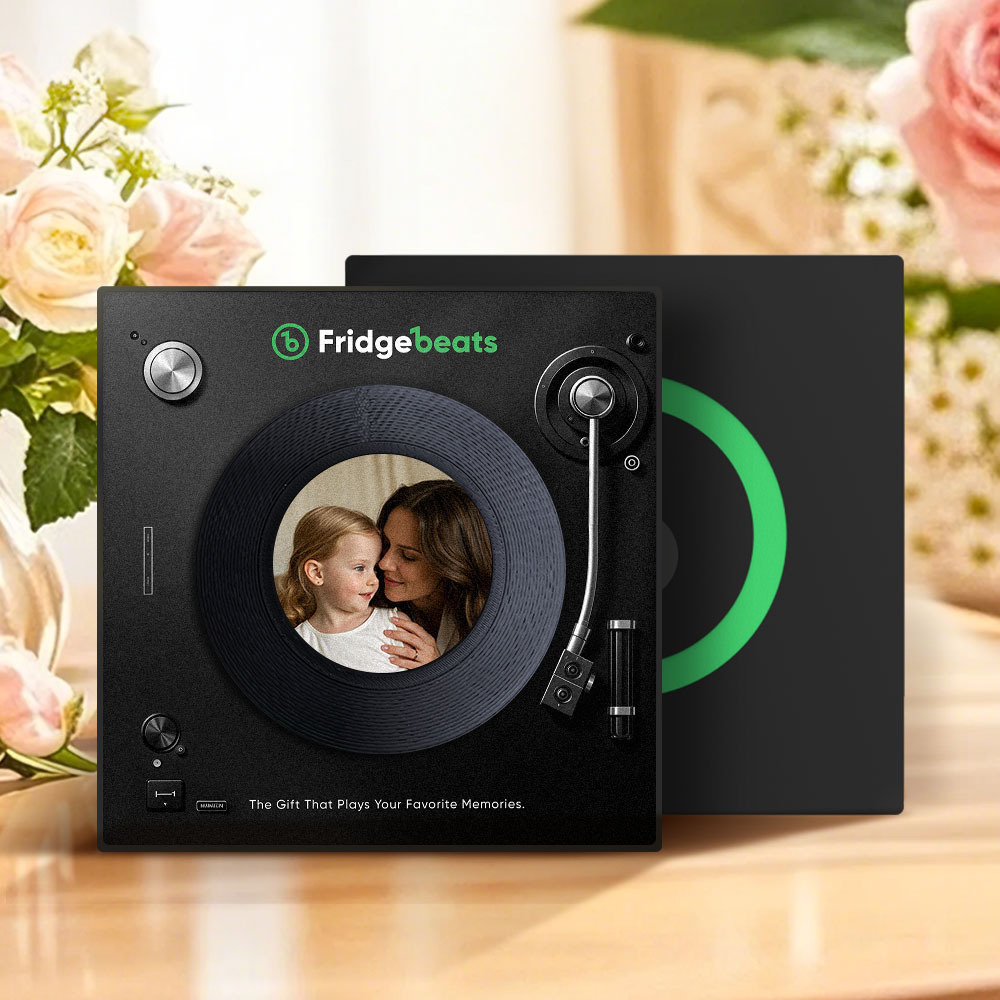Father's Day Gift Custom Music & Photo Fridge Magnet Can Customize 1-6 Vinyl and Songs - MyMoonLampUk