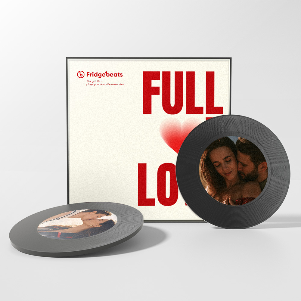 Custom Music and Photo Fridge Magnet NFC Song Fridge Magnets Gifts for Couple Full of Love - MyMoonLampUk