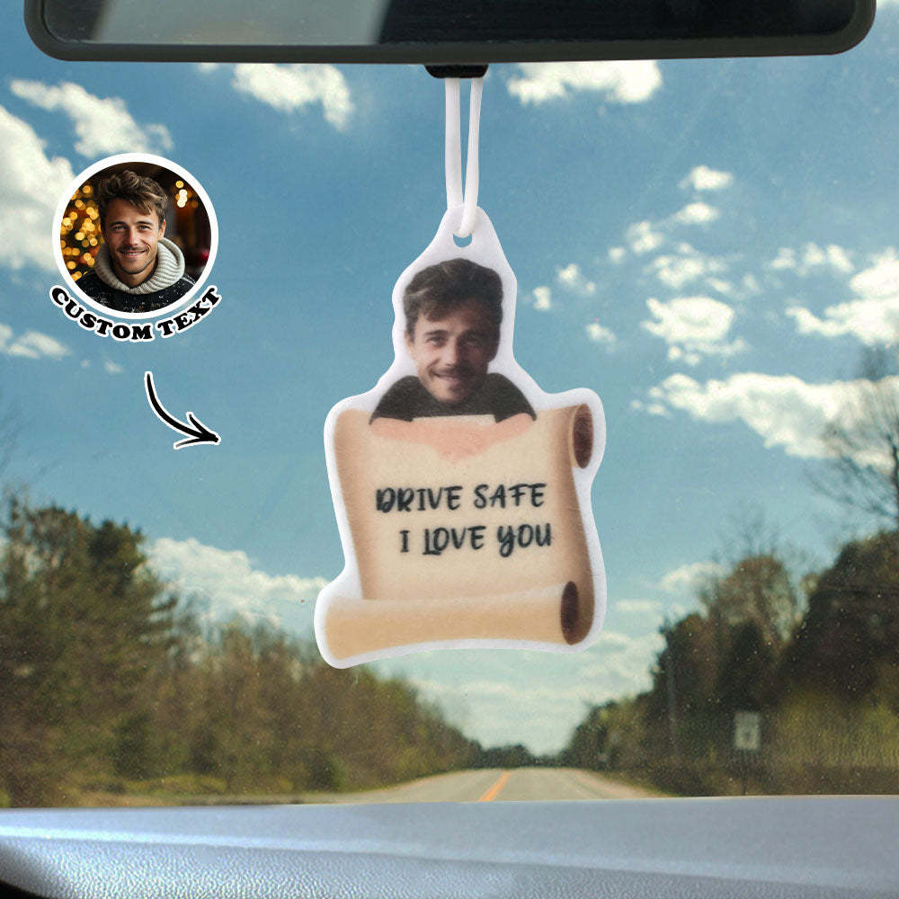 Custom Photo Car Air Freshener Engravable Car Hanging Ornament Gifts - mymoonlampuk
