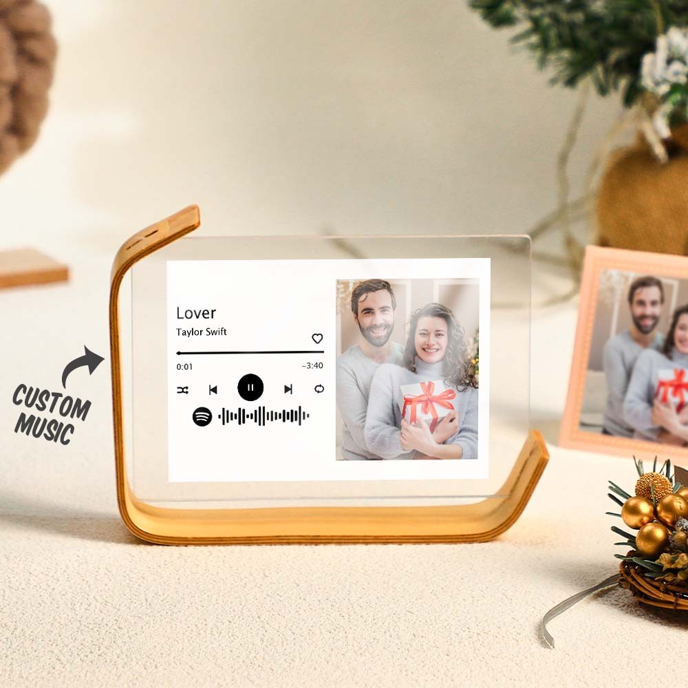 Custom L-shape Spotify Photo Frames Personalized Acrylic Picture Frame for Tabletop or Desktop Decor - mymoonlampuk