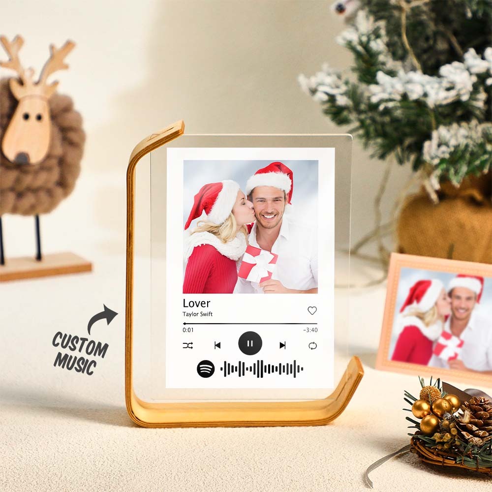 Custom L-shape Spotify Photo Frames Personalized Acrylic Picture Frame for Tabletop or Desktop Decor - mymoonlampuk