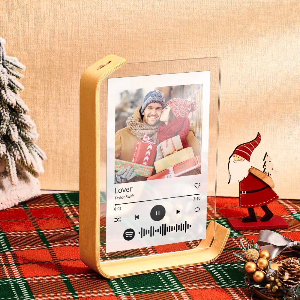 Custom L-shape Spotify Photo Frames Personalized Acrylic Picture Frame for Tabletop or Desktop Decor - mymoonlampuk