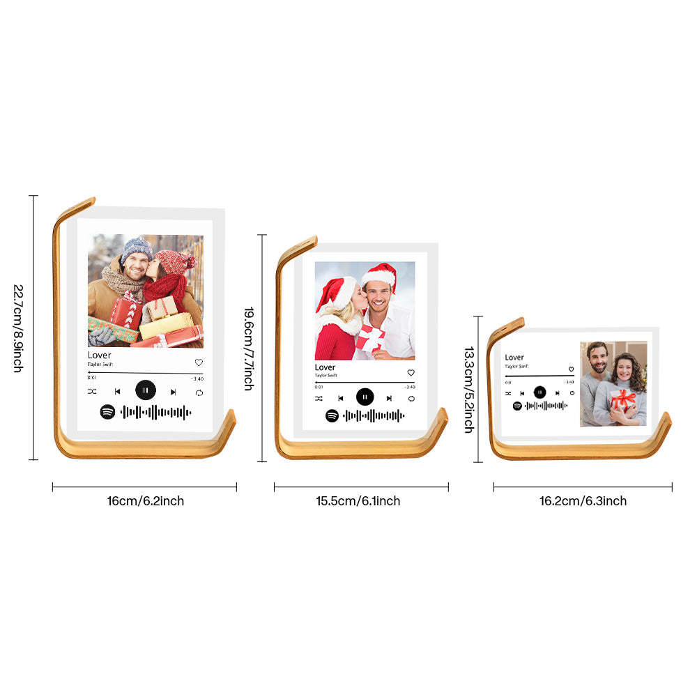 Custom L-shape Spotify Photo Frames Personalized Acrylic Picture Frame for Tabletop or Desktop Decor - mymoonlampuk