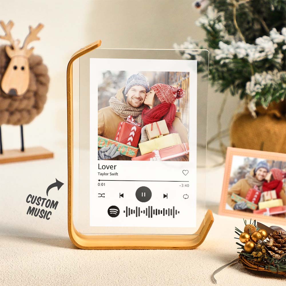 Custom L-shape Spotify Photo Frames Personalized Acrylic Picture Frame for Tabletop or Desktop Decor - mymoonlampuk