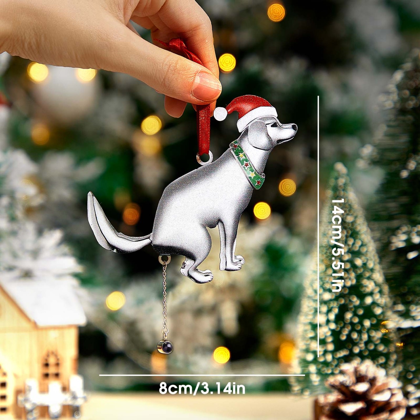Personalized Projection Photo Christmas Ornament Funny Dog Ornament Gifts for Pet Lovers - MyMoonLampUk