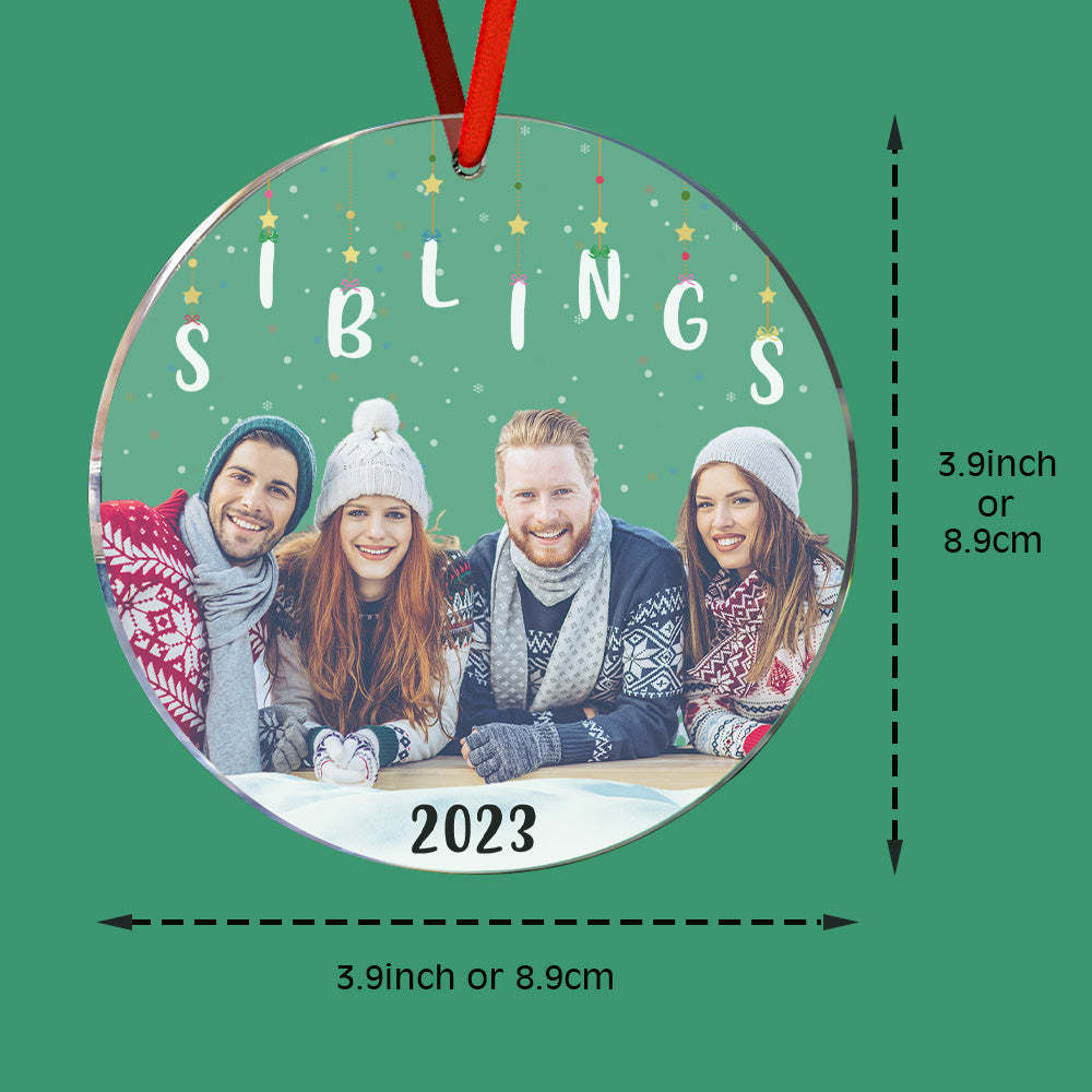 Personalized Photo Christmas Ornament Christmas Gift Sisters Siblings Family Brothers - mymoonlampuk