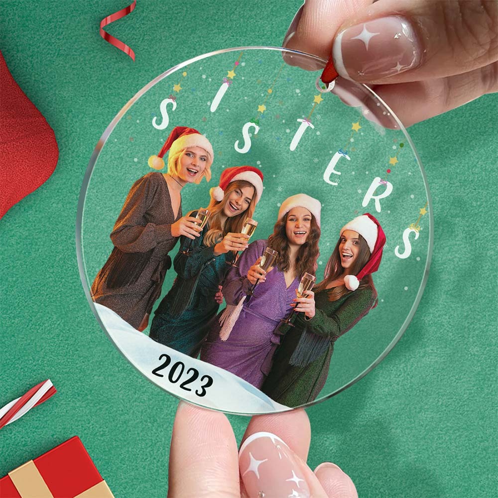 Personalized Photo Christmas Ornament Christmas Gift Sisters Siblings Family Brothers - mymoonlampuk