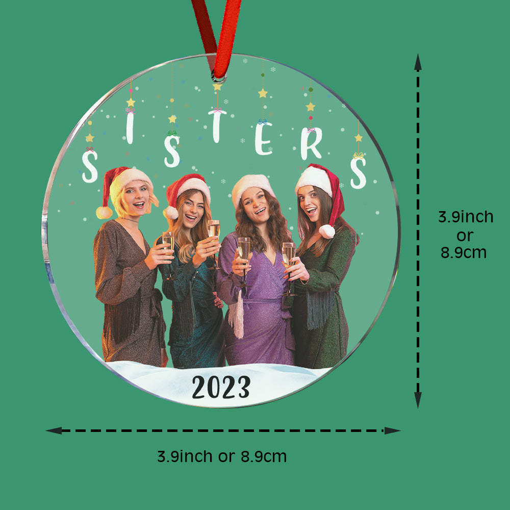 Personalized Photo Christmas Ornament Christmas Gift Sisters Siblings Family Brothers - mymoonlampuk