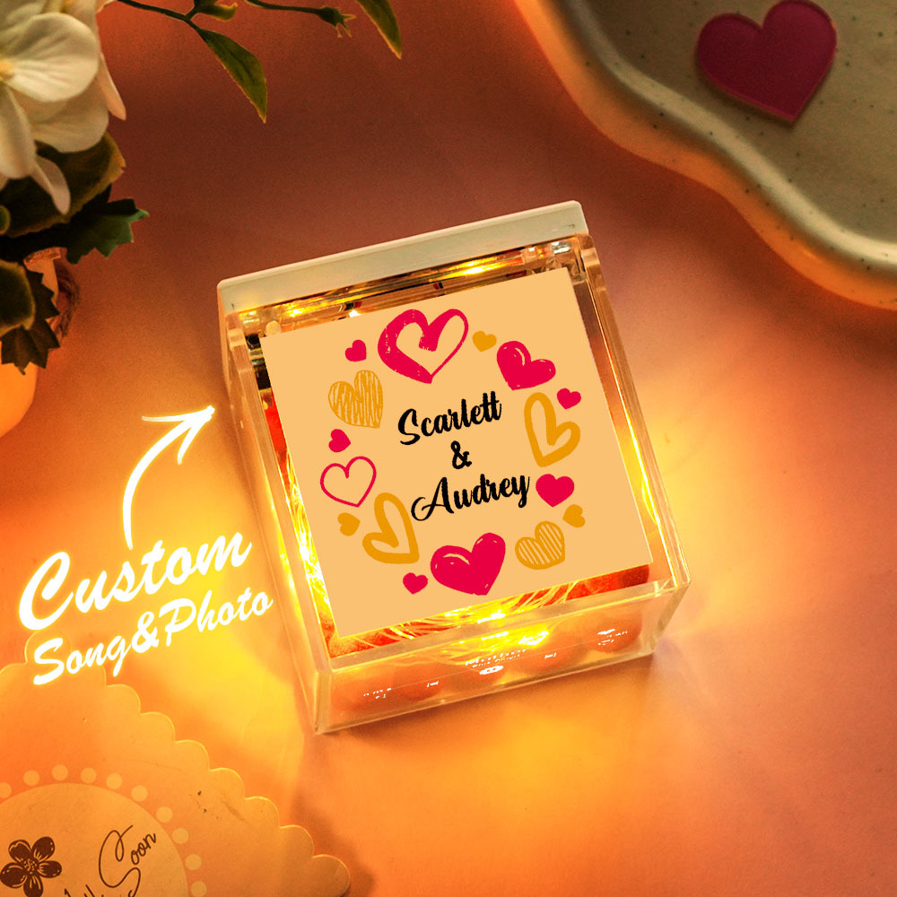 Custom Mini Vinyl Record Player in an Acrylic Box with Custom Text Cover For Mother's Day Gift for Mum - MyMoonLampUk