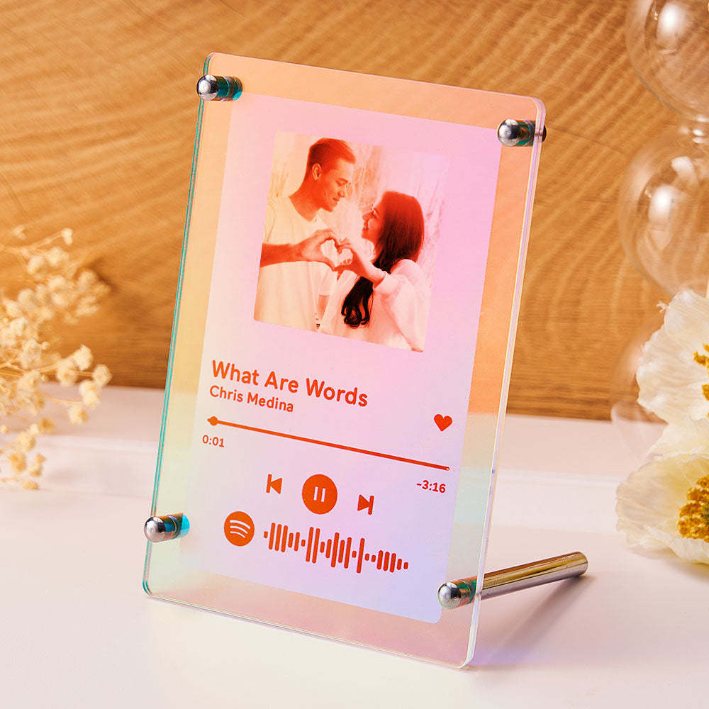 Scannable Spotify Code Photo Transparent Gradient Color Frame Personalised Laser Colorful Acrylic Plaque Valentine's Day Gifts - mymoonlampuk