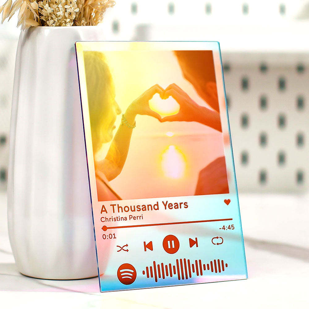 Custom Spotify Code Song Transparent Gradient Color Acrylic Plaque Music Art Photo Laser Colorful Decor Gift For Couples - mymoonlampuk