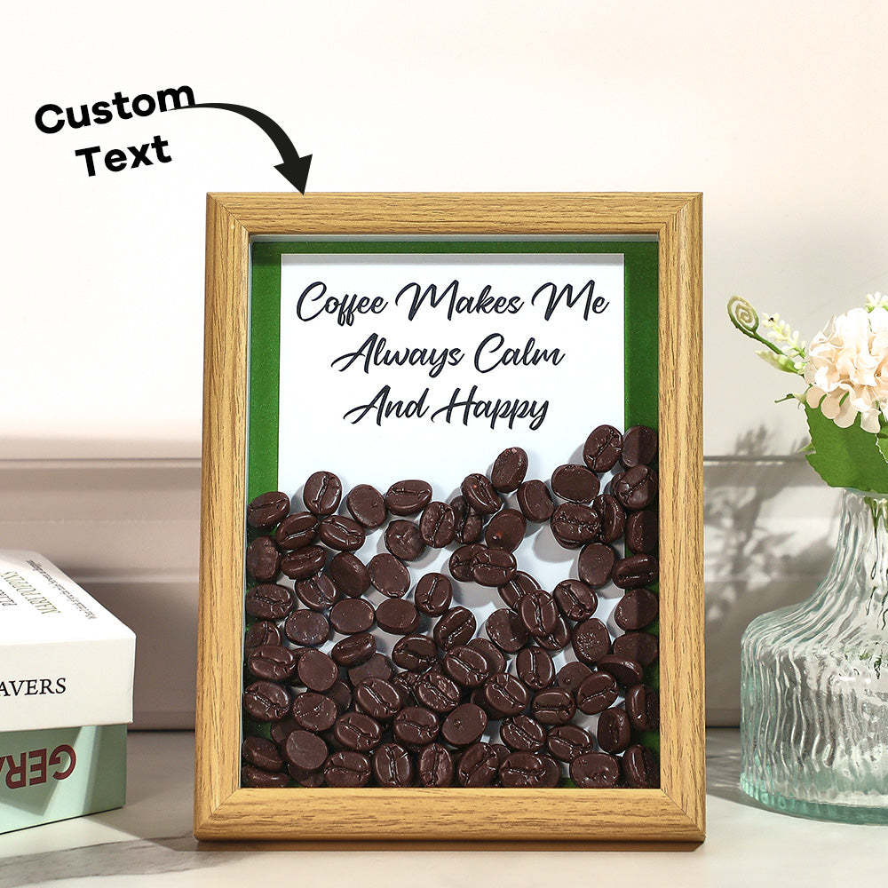 Custom Text Hollow Frame With Coffee Beans Inside Unique Gifts For Men - mymoonlampuk