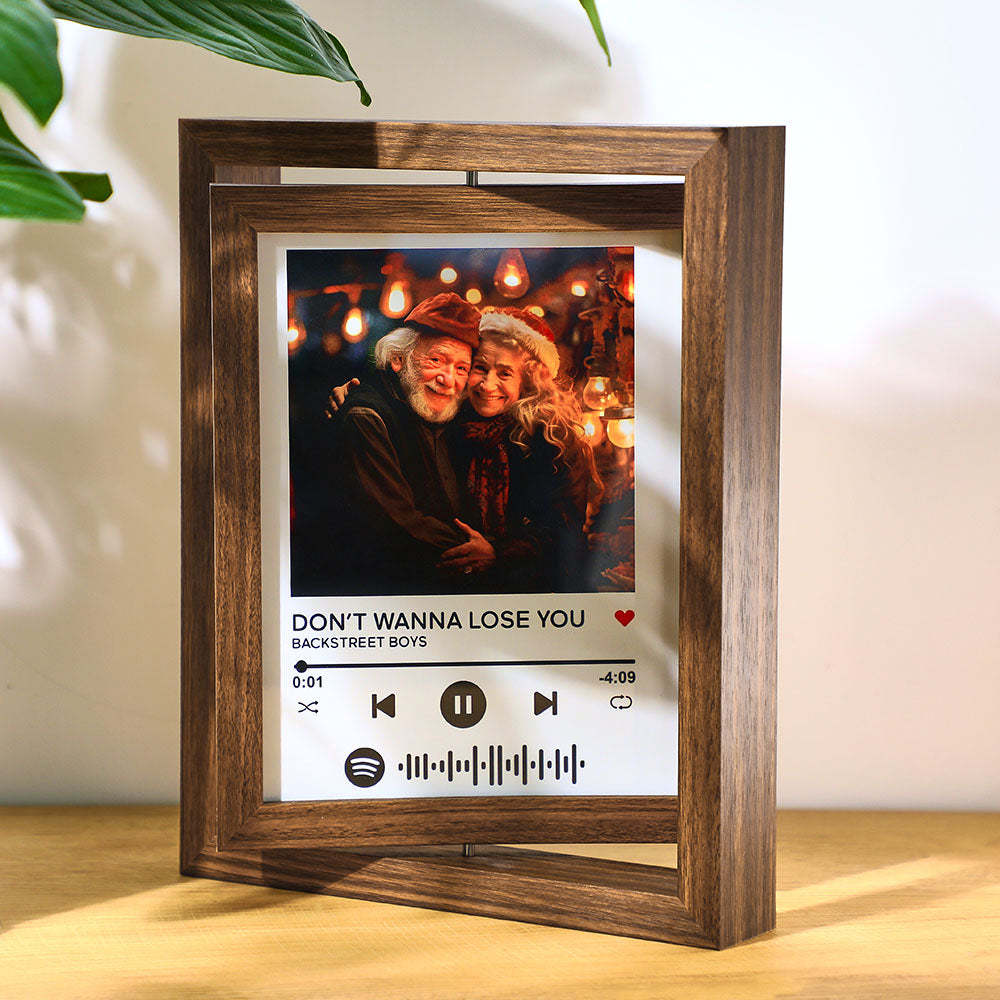 Custom Photo Spotify Rotating Frame Scannable Spotify Code Floating Picture Decor Frame Gifts For Couples - mymoonlampuk