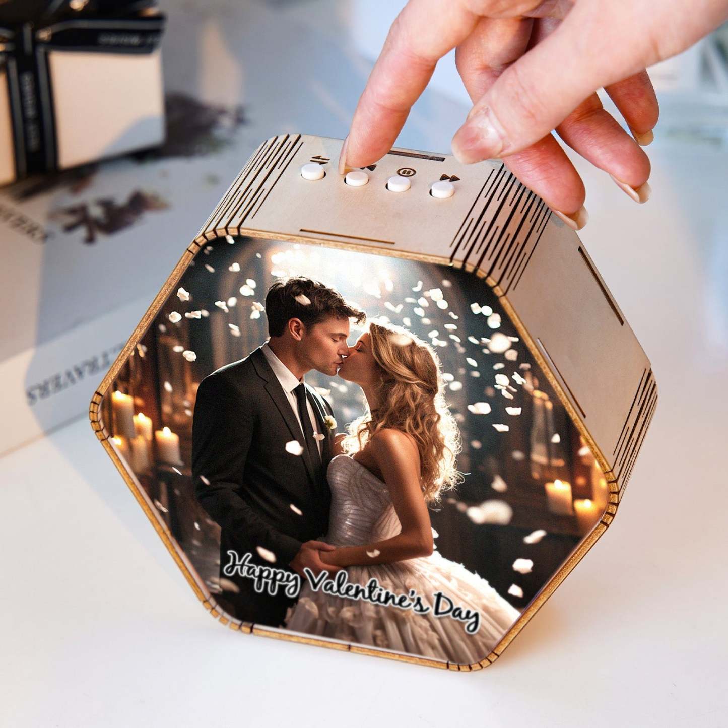Personalized Photo Bluetooth Coloful Night Light With Custom Text Gifts For Her - mymoonlampuk