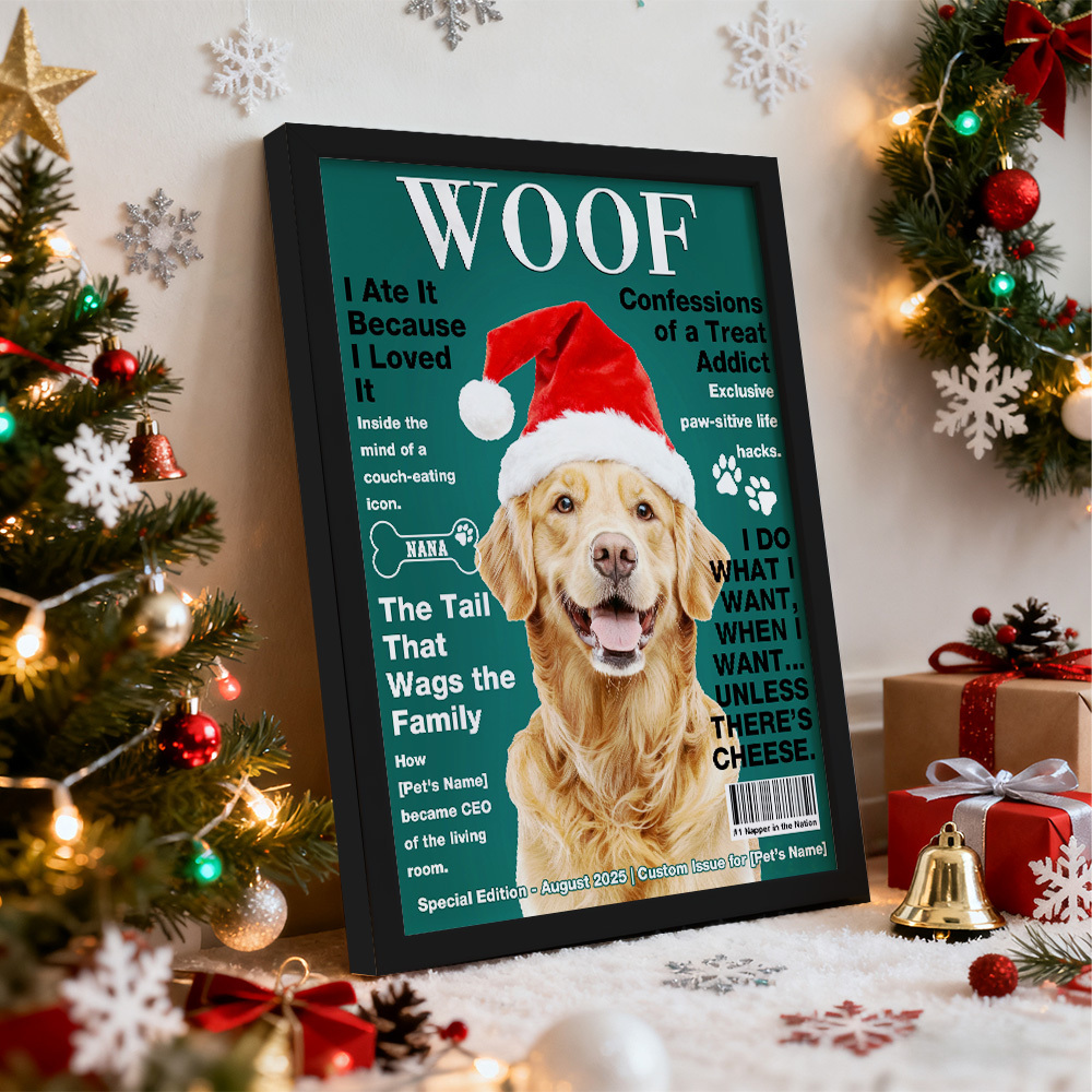 Personalized Custom Pet Magazine Cover Canvas, Custom Pet Portrait, Pet From Photo - MyMoonLampUk