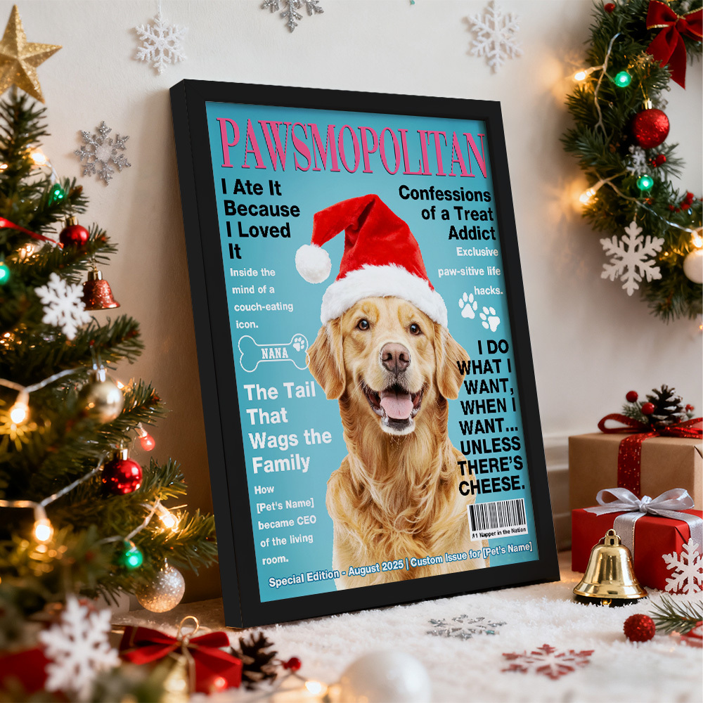 Personalized Custom Pet Magazine Cover Canvas, Custom Pet Portrait, Pet From Photo - MyMoonLampUk