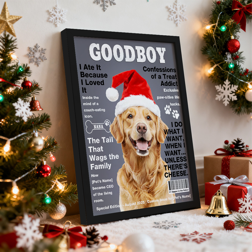 Personalized Custom Pet Magazine Cover Canvas, Custom Pet Portrait, Pet From Photo - MyMoonLampUk