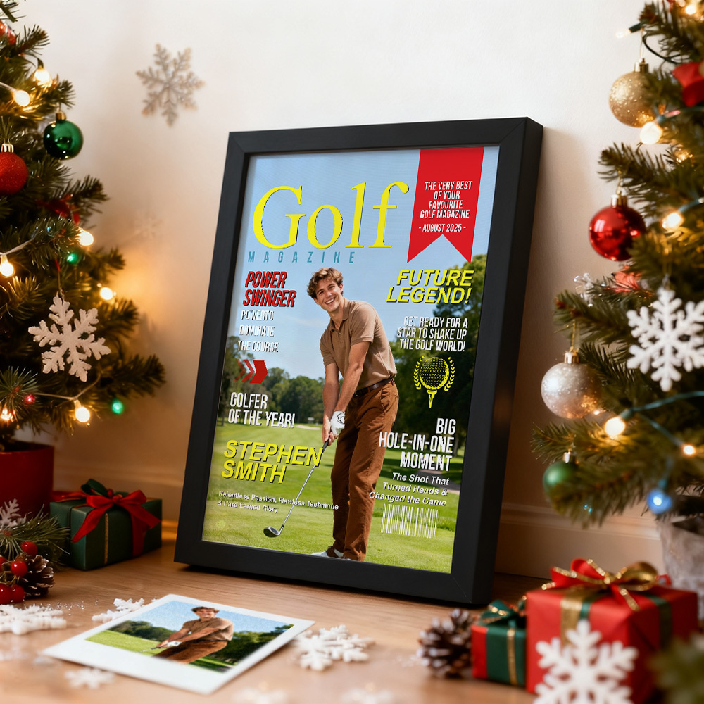 Custom Golf Magazine Cover, Golf Gift, Unique Gift for Golf Lovers, Gifts for Golf Coach - MyMoonLampUk