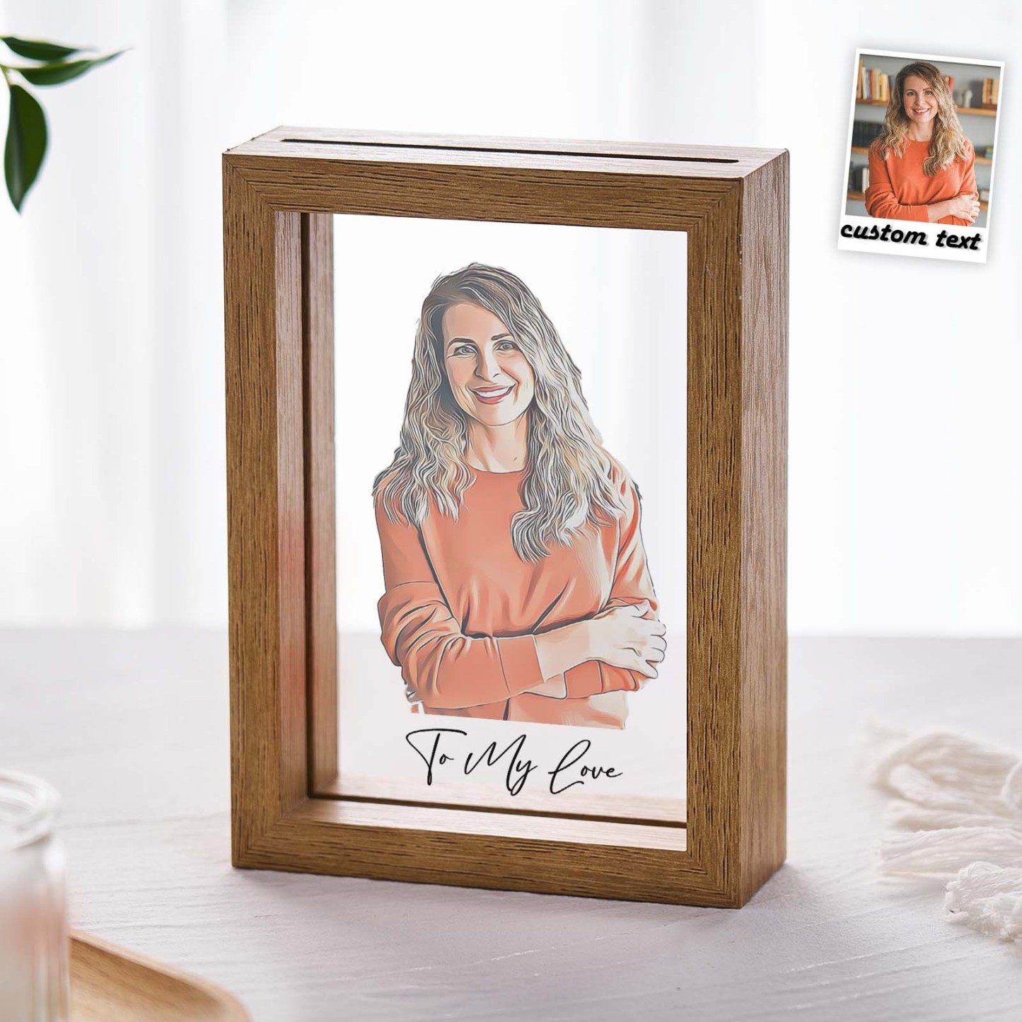 Custom Photo and Text Hand Drawn Filter Acrylic Frame - mymoonlampuk