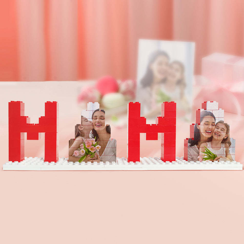 Personalized Mama Photo Building Brick Puzzles Photo Block Mother's Day Gifts - mymoonlampuk