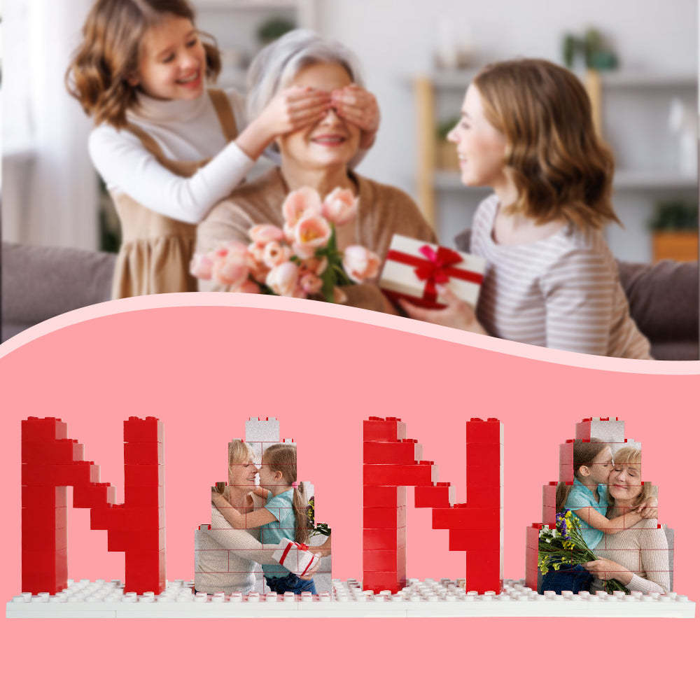 Personalized Nana Photo Building Brick Puzzles Photo Block Mother's Day Gifts - mymoonlampuk