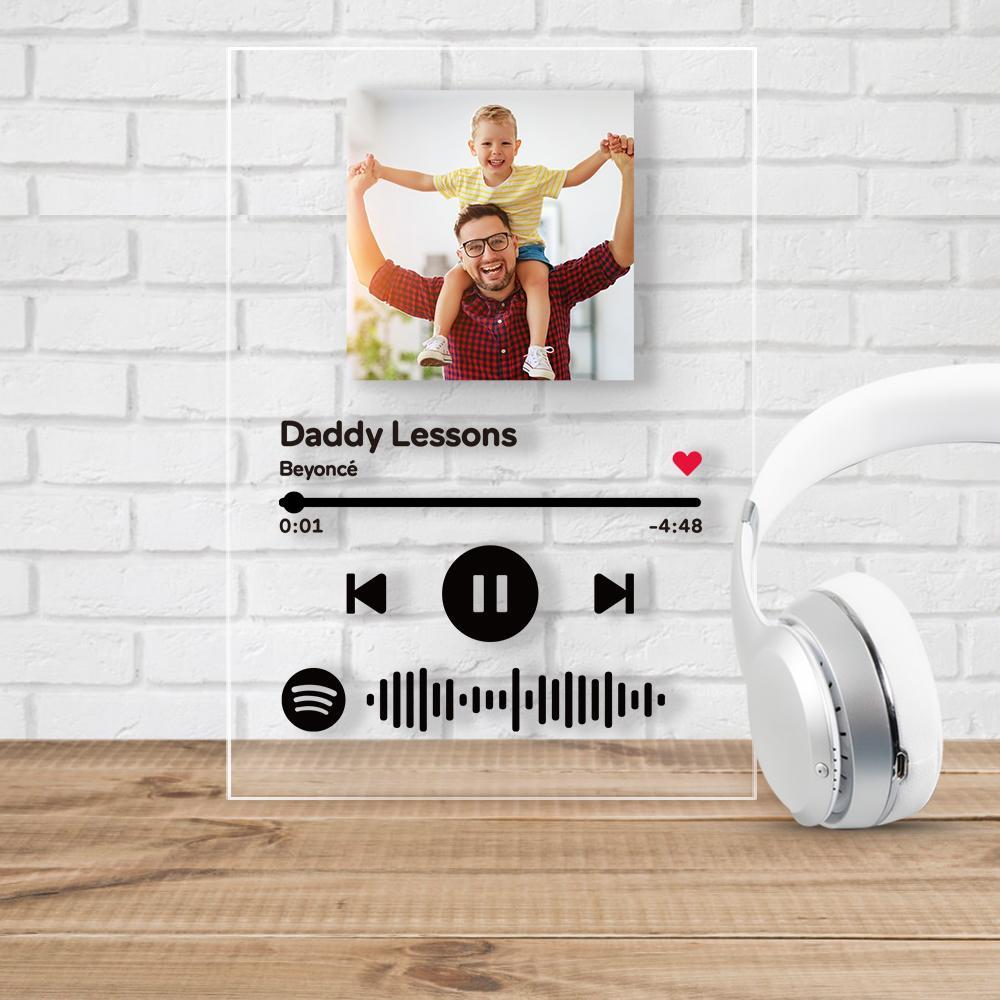 Spotify Acrylic Glass Scannable Spotify Code Personalised Spotify Song Poster Plaque (4.7IN X 6.3IN)